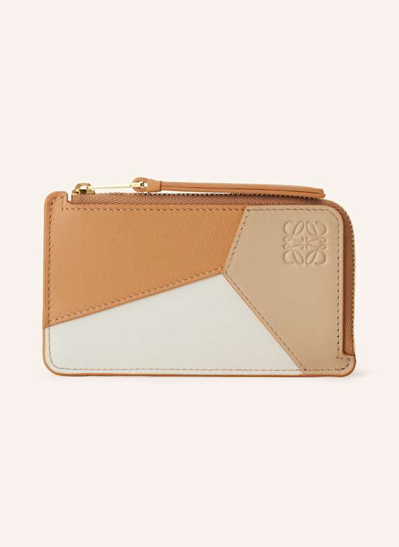 LOEWE Kartenetui PUZZLE mit Münzfach WEISS/ CAMEL/ BEIGE