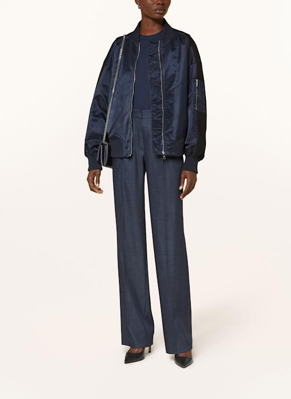 BOSS Bluzon PAMILANO z mieszanki materiałów GRANATOWY