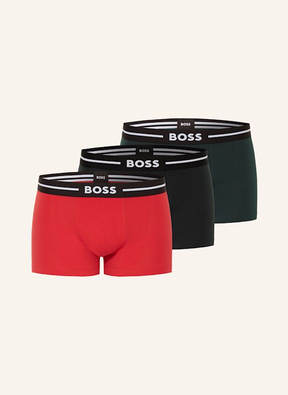 BOSS 3-pack boxer shorts RED/ BLACK/ DARK GREEN