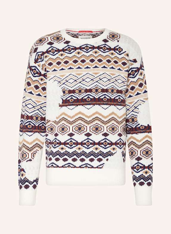 SCOTCH & SODA Svetr BÍLÁ/ TMAVĚ MODRÁ
