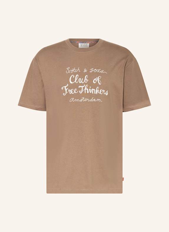 SCOTCH & SODA T-Shirt BRAUN/ WEISS