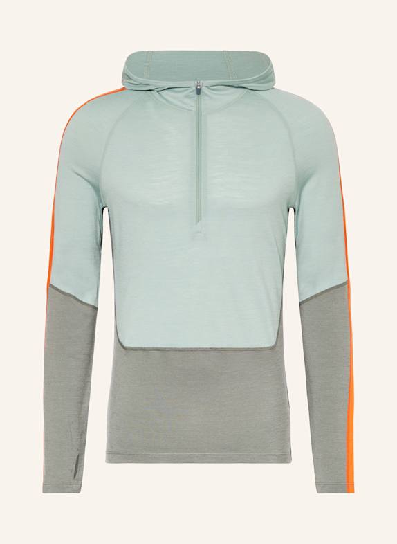 icebreaker Midlayer MERINO 200 SONEBULA z dodatkiem wełny merino JASNOZIELONY/ POMARAŃCZOWY/ SZARY