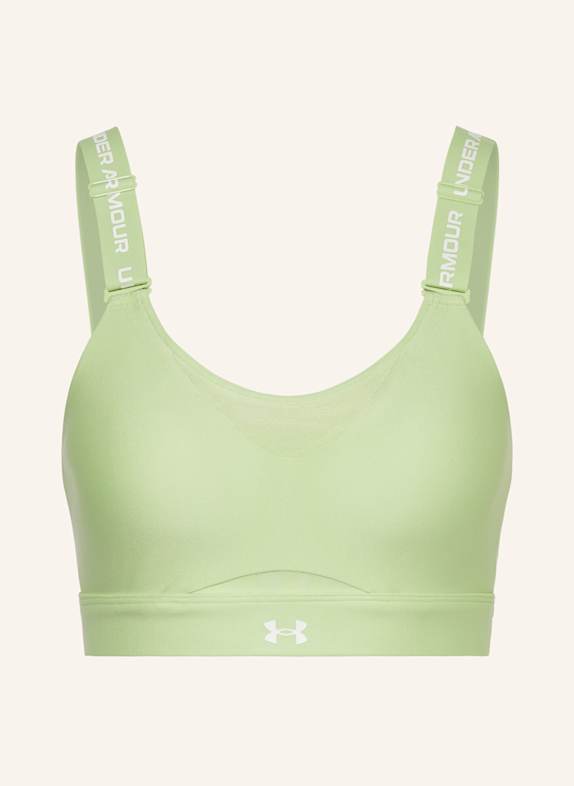 UNDER ARMOUR Biustonosz sportowy UA INFINITY HIGH 2.0 z siateczką JASNOZIELONY