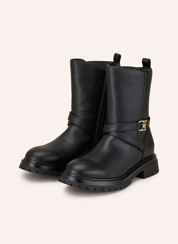 TOMMY HILFIGER Biker-Boots SCHWARZ