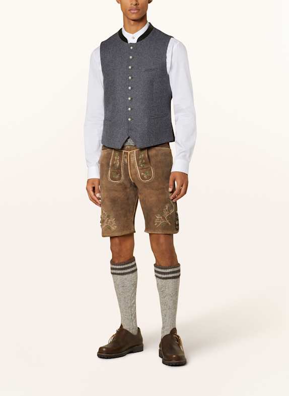 HIRSCHER Traditionele leren broek MIESBACH MARRON FONCÉ