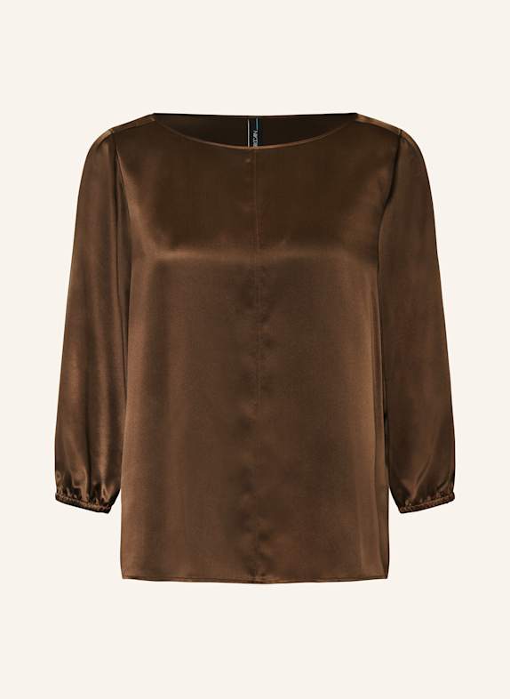 MARC CAIN Shirt blouse with 3/4 sleeves DARK BROWN