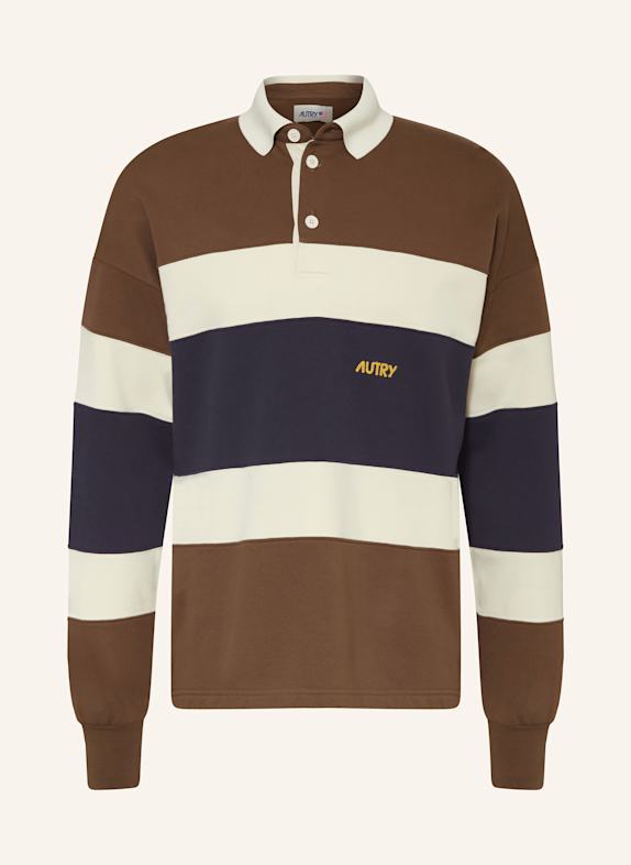 AUTRY Jersey-Poloshirt Comfort Fit BRAUN/ DUNKELBLAU/ ECRU