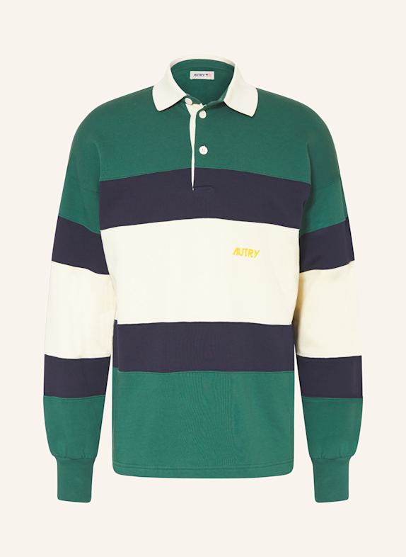 AUTRY Jersey-Poloshirt Comfort Fit DUNKELBLAU/ CREME/ DUNKELGRÜN