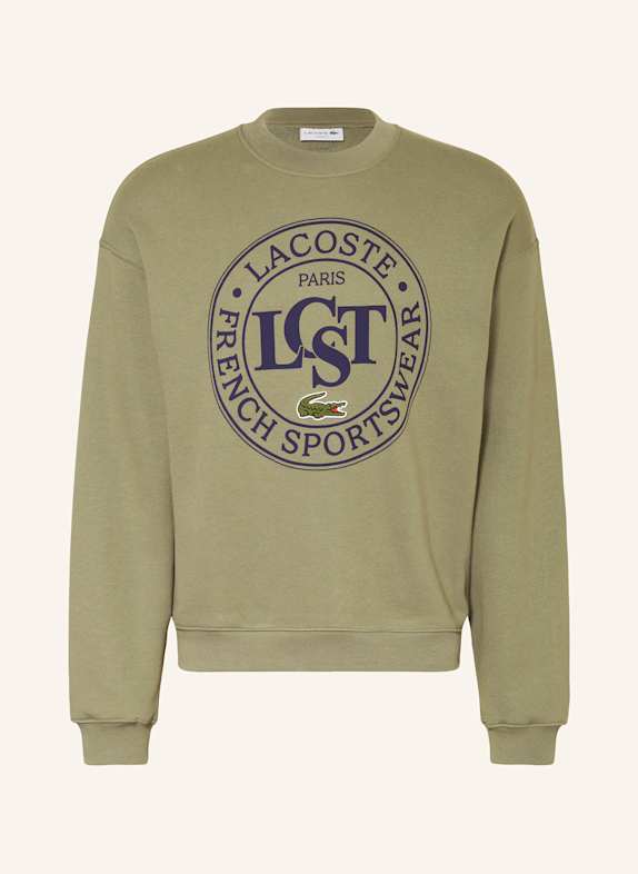 LACOSTE Sweatshirt KHAKI/ DUNKELBLAU