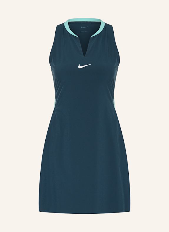 Nike Sukienka tenisowa COURT DRI-FIT CLUB GRANATOWY/ TURKUSOWY