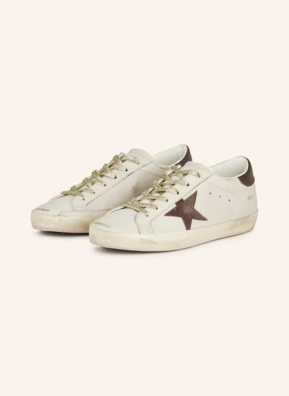 GOLDEN GOOSE Sneaker SUPER-STAR CREME/ DUNKELBRAUN