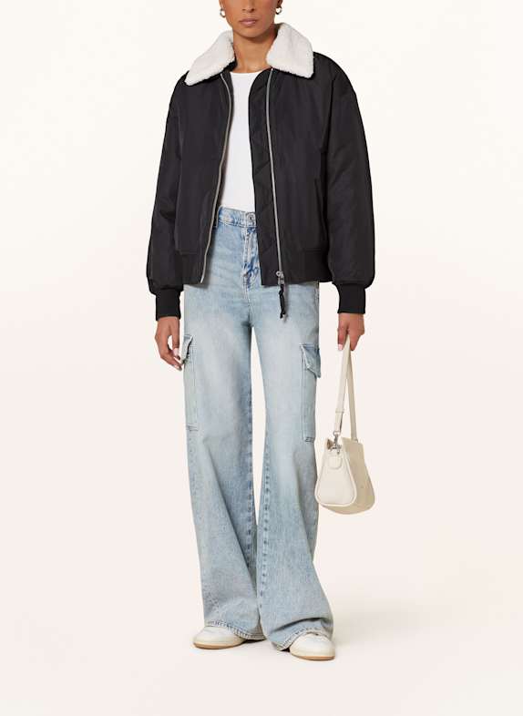 Marc O'Polo DENIM Bluzon z pluszowym materiałem CZARNY