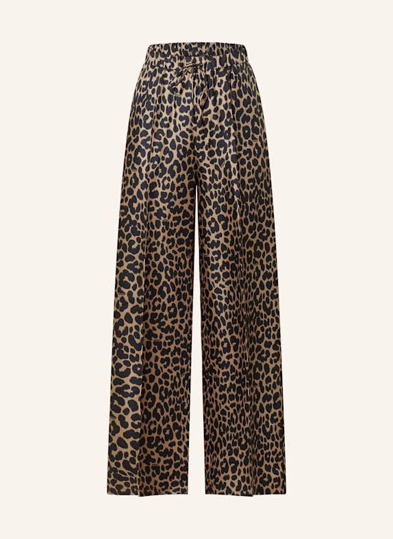 Max Mara GHINEA silk Marlene trousers CAMEL/ BLACK