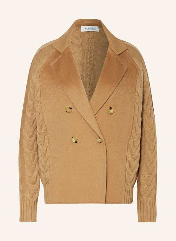 Max Mara MICIO pea coat in mixed materials with cashmere CAMEL