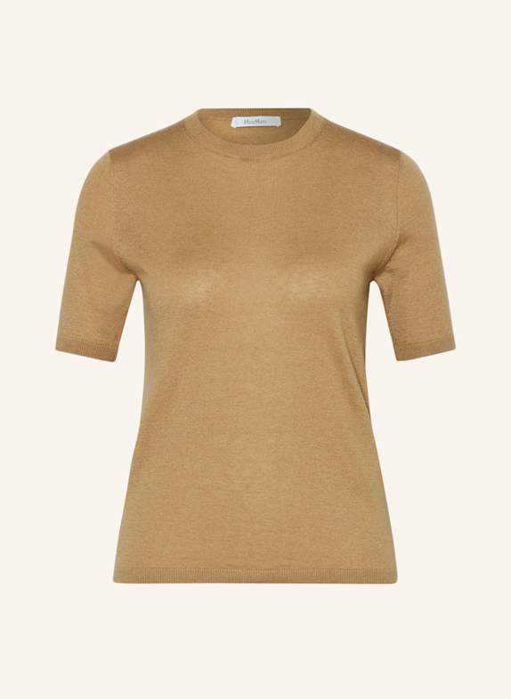 Max Mara WARREN knitted shirt with silk and cashmere CAMEL