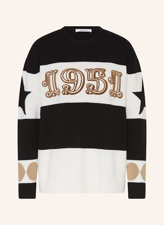 Max Mara DIRCE sweater with cashmere BLACK/ ECRU