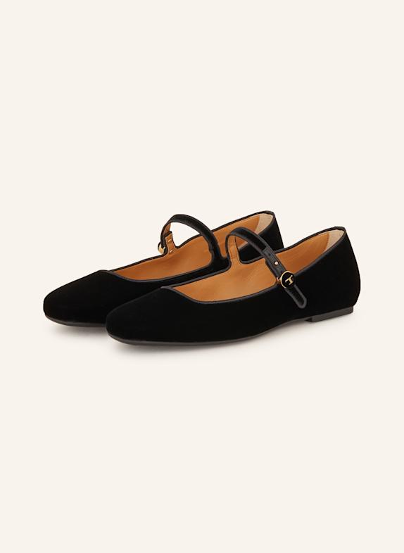 TOD'S Mary-Jane-Ballerinas SCHWARZ