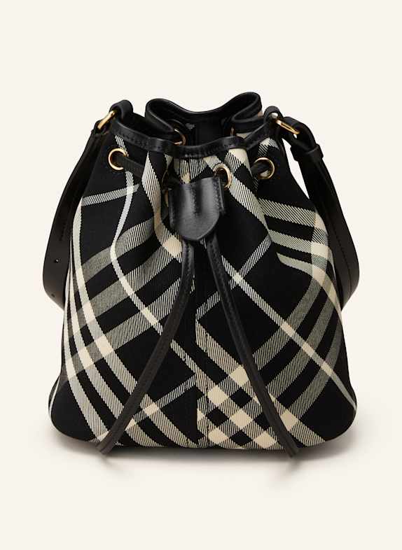 BURBERRY Beuteltasche SCHWARZ/ WEISS