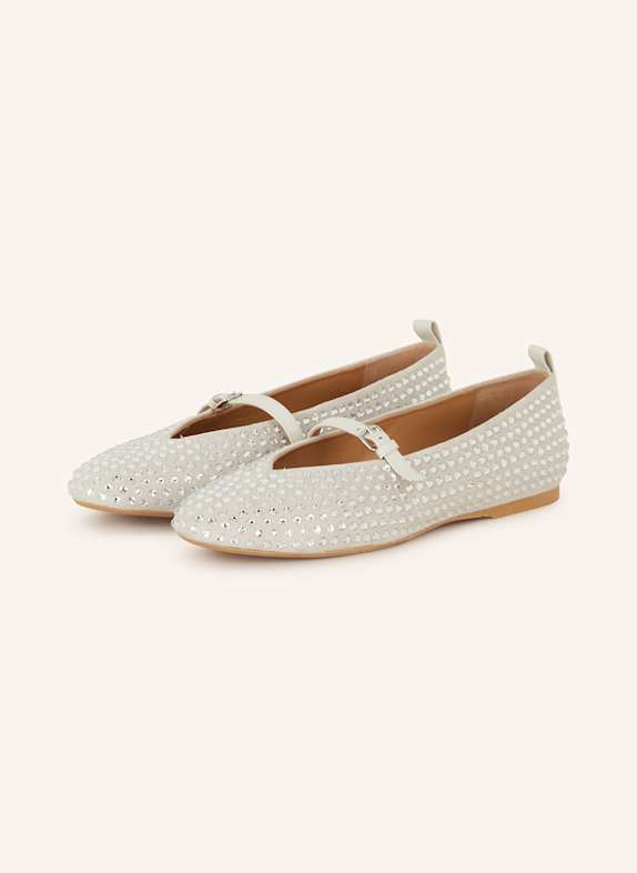 JW ANDERSON Mary-Jane-Ballerinas mit Schmucksteinen HELLGRAU