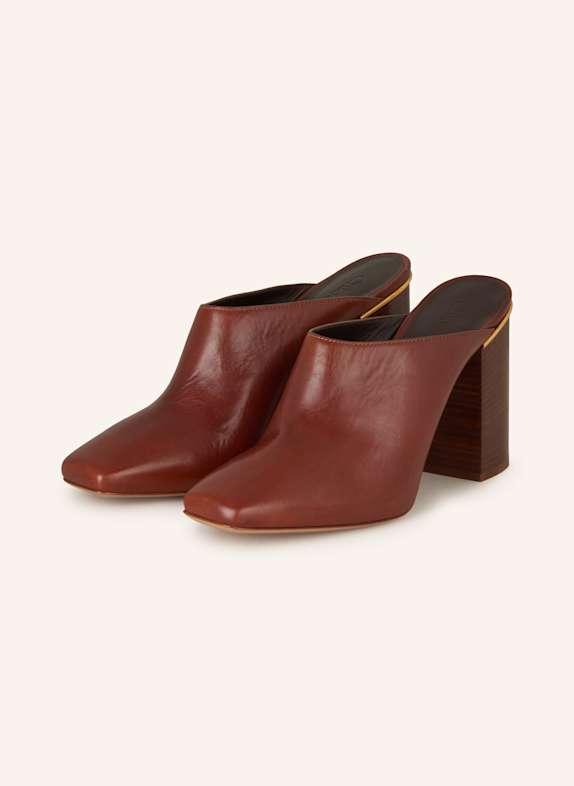 Chloé Klapki typu mules ABMRE 246 COGNAC BROWN