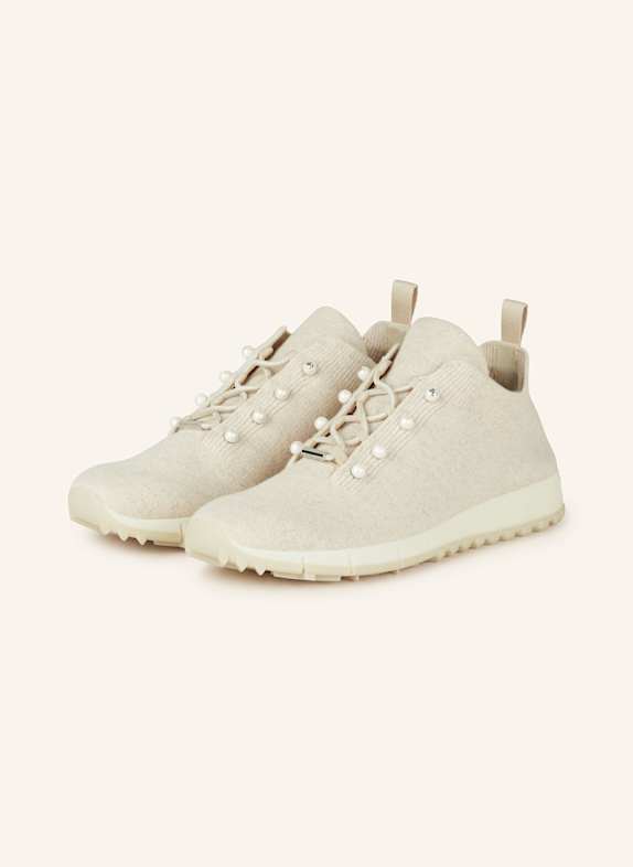 JIMMY CHOO Sneaker VELES mit Schmuckperlen CREME