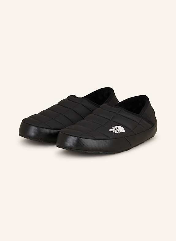 THE NORTH FACE THERMOBALL™ TRACTION slippers with faux fur BLACK/ WHITE