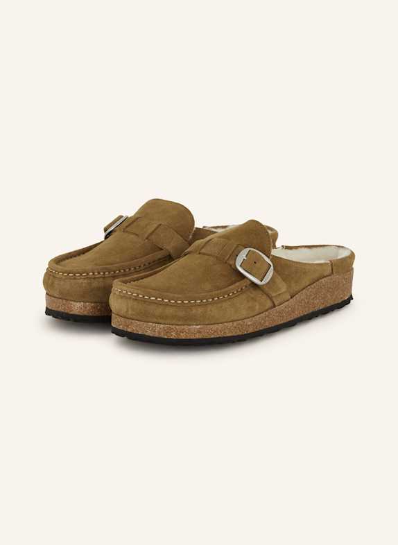 BIRKENSTOCK Klapki BUCKLEY SHEARLING BRĄZOWY