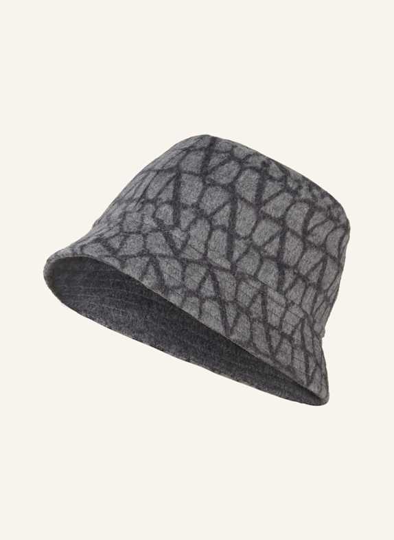 VALENTINO GARAVANI Bucket-Hat VLOGO TOILE ICONOGRAPHE GRAU / DUNKELGRAU