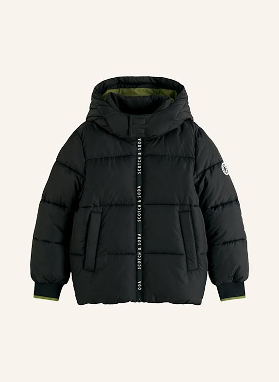 SCOTCH & SODA Prošívaná bunda s odnímatelnou kapucí ČERNÁ