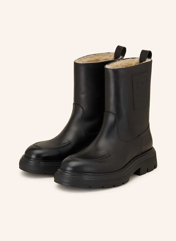 FERRAGAMO Plateau-Boots SCHWARZ