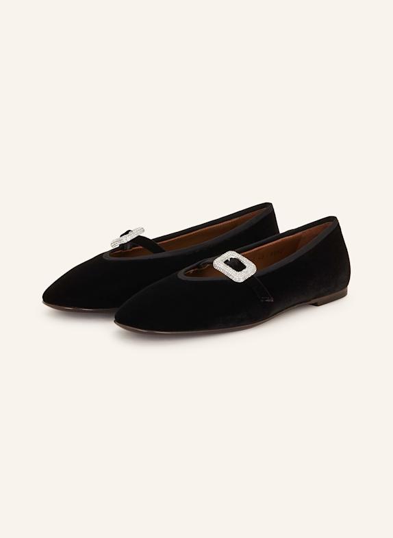 GIUSEPPE ZANOTTI DESIGN Mary-Jane-Ballerinas mit Schmucksteinen SCHWARZ