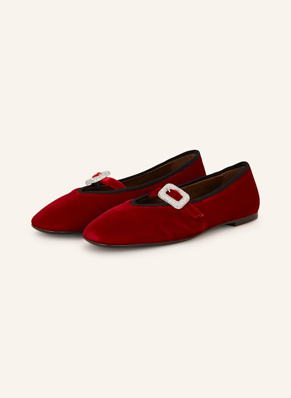 GIUSEPPE ZANOTTI DESIGN Mary-Jane-Ballerinas mit Schmucksteinen DUNKELROT