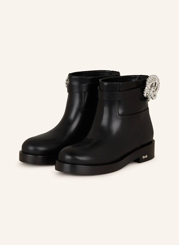 MACH & MACH Biker Boots GALAXY mit Schmucksteinen SCHWARZ