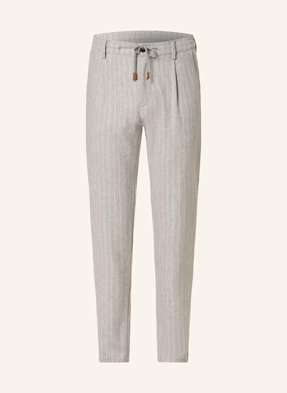eleventy Flanellhose im Jogging-Stil Extra Slim Fit HELLGRAU/ ECRU