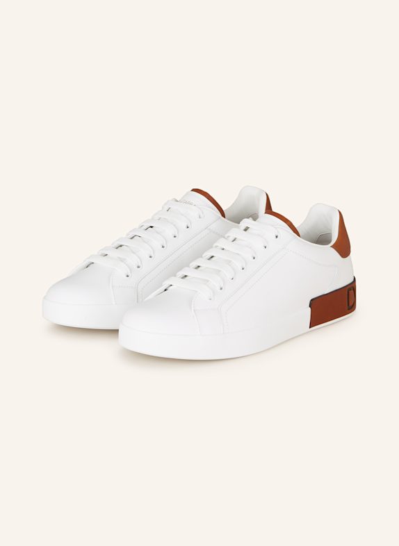 DOLCE & GABBANA Sneaker PORTOFINO WEISS/ BRAUN