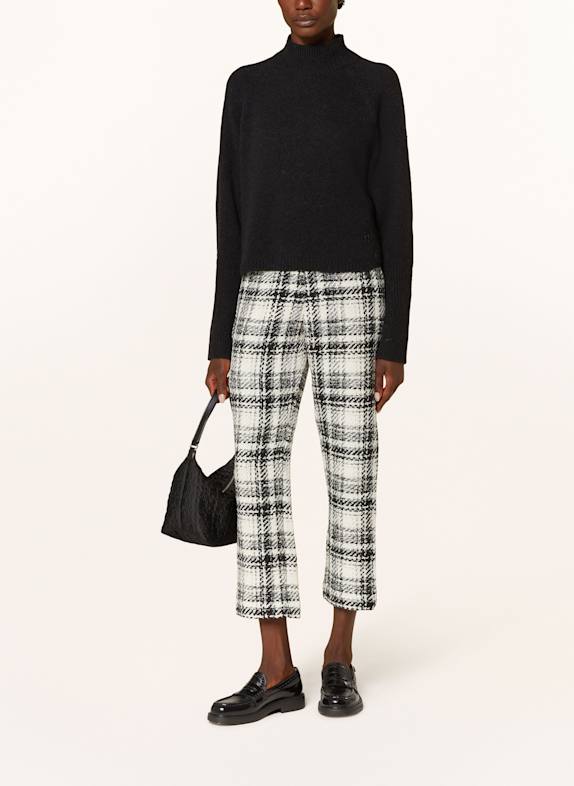 MRS & HUGS Marlene-broek van tweed WIT / ZWART