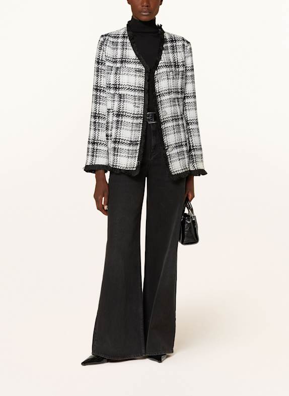 MRS & HUGS Tweed blazer met glittergaren WIT / ZWART