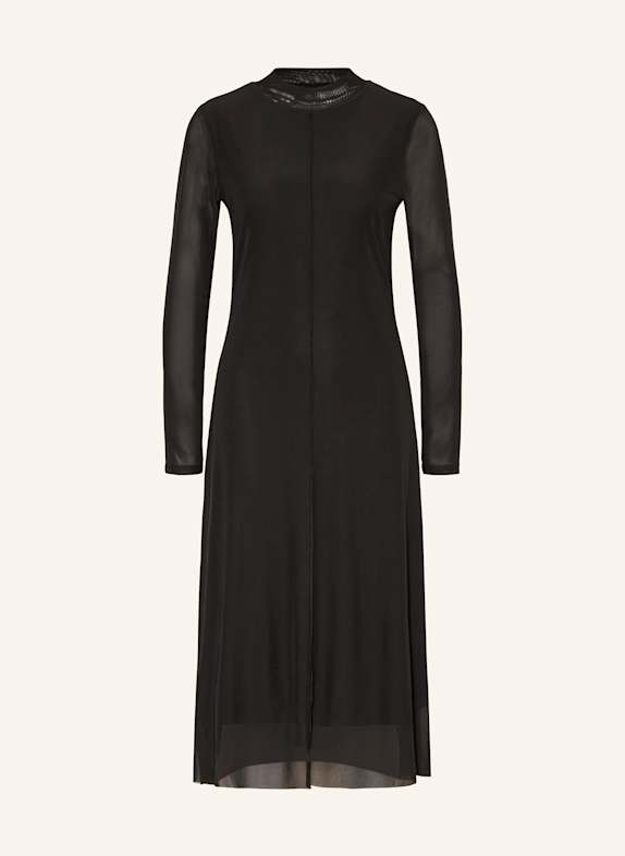 comma casual identity Mesh-Kleid SCHWARZ