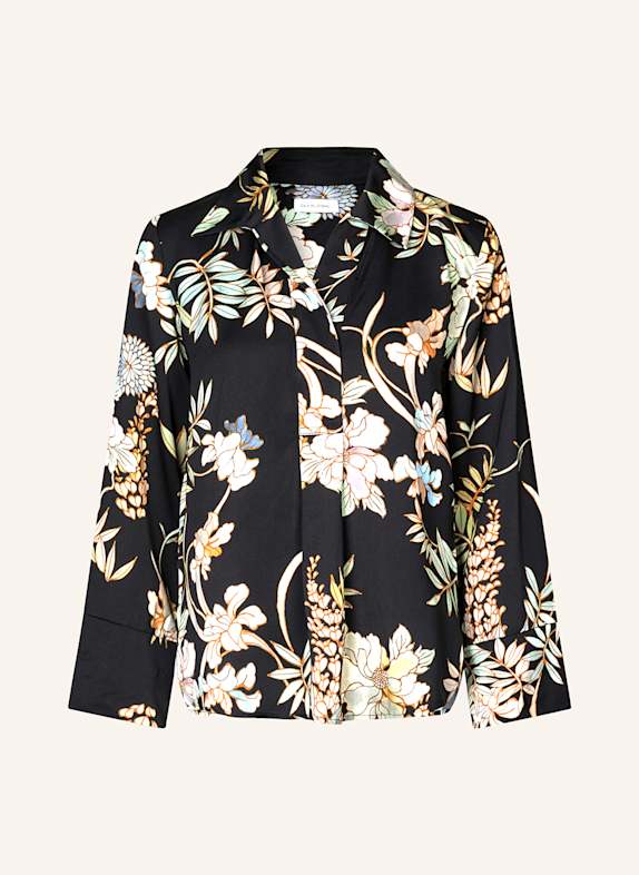 dea kudibal Linen dress TUSNELDA with ruffles BLACK/ MINT/ TAUPE