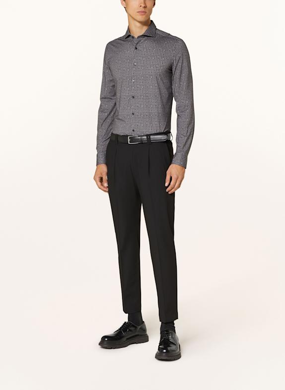 OLYMP Jerseyhemd No. Six 24/Seven super slim DUNKELGRAU / SCHWARZ