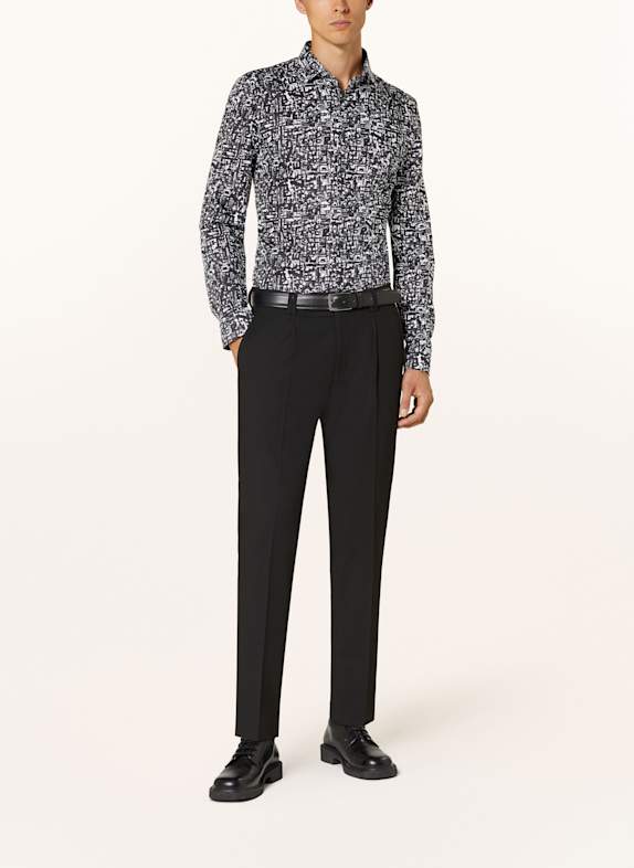 OLYMP Hemd No. Six super slim SCHWARZ / WEISS