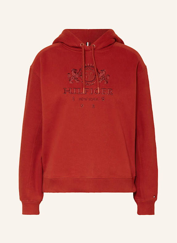 TOMMY HILFIGER Bluza z kapturem CIEMNOCZERWONY