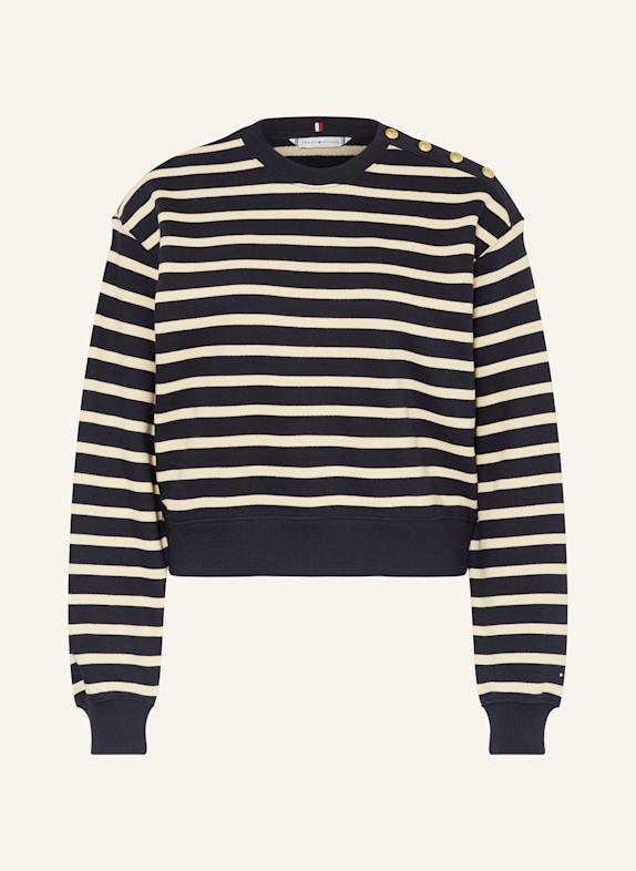 TOMMY HILFIGER Bluza nierozpinana GRANATOWY/ KREMOWY