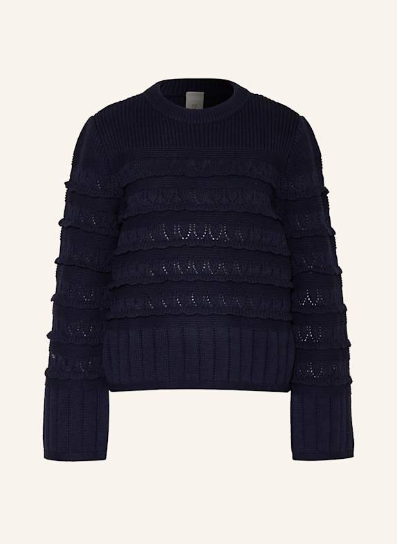 Y.A.S. ski pullover mit Rüschen DUNKELBLAU