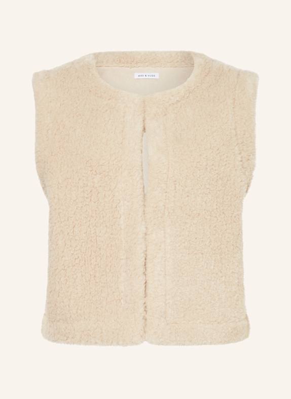 MRS & HUGS Kunstfell-Weste BEIGE