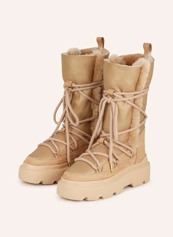 INUIKII ENDURANCE platform boots LIGHT BROWN