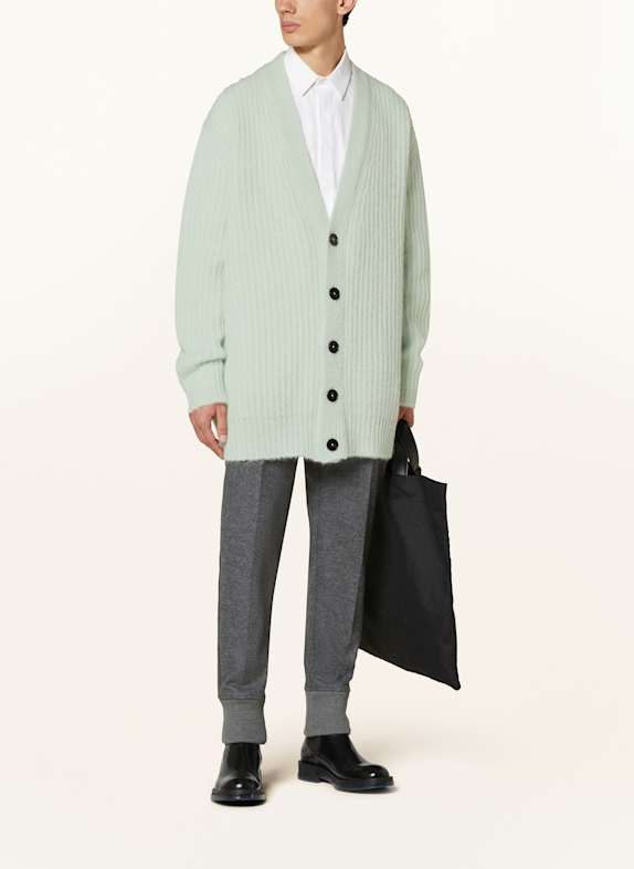 JIL SANDER Oversized stickad kofta i mohair MINT