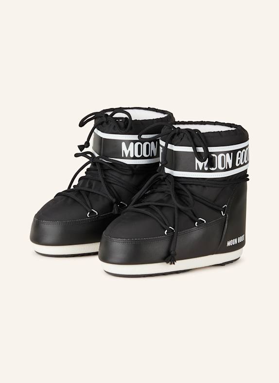 MOON BOOT Moon Boots ICON LOW NYLON CZARNY/ BIAŁY