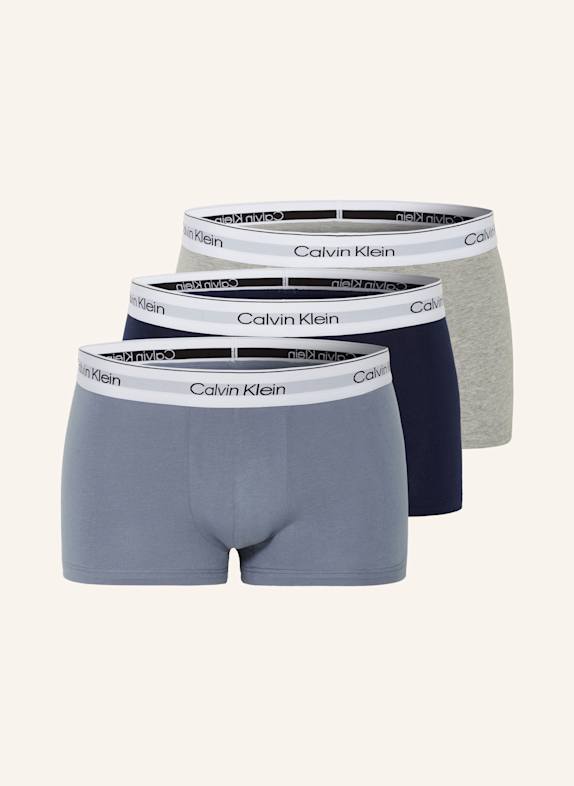 Calvin Klein 3er-Pack Boxershorts MODERN COTTON Low Rise BLAUGRAU/ GRAU/ DUNKELBLAU