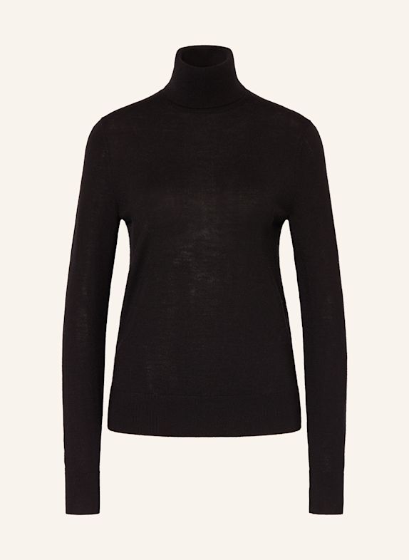 Calvin Klein Trui met col van merinowol ZWART